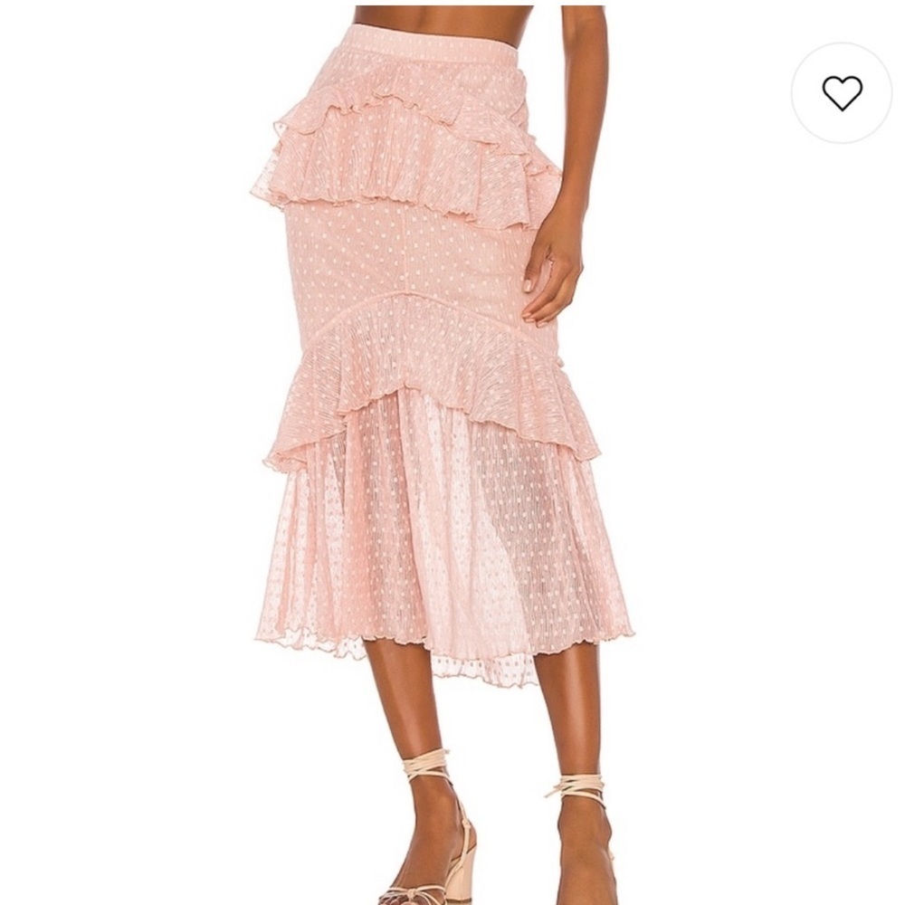 NWOT Song of Style Ada midi skirt in pink size small